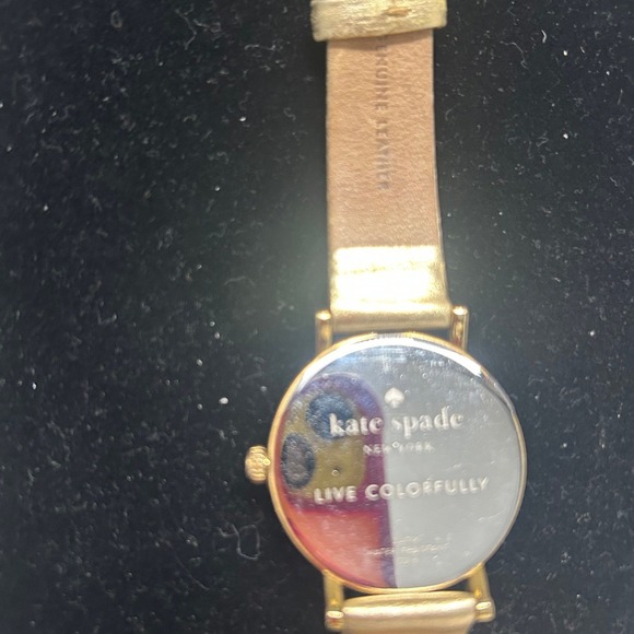 Kate Spade New York Women's Gold Leather Strap White Dial Polka Dot Watch#313 - Picture 5 of 10